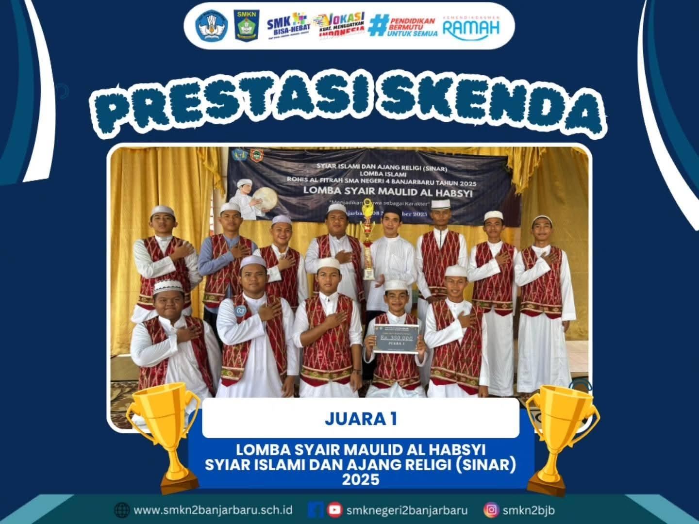 Tim Hadrah SKENDA Raih Juara 1 Lomba Syair Maulid Al-Habsyi SINAR 2025